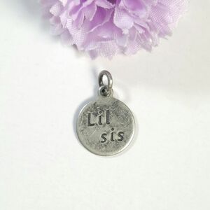 Silver Tone LIL SIS Pendant or Charm Jewelry Making Gifts